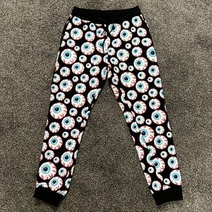 Mishka MNWKA eyeball pants. NWOT. Size says L unisex more likely a medium